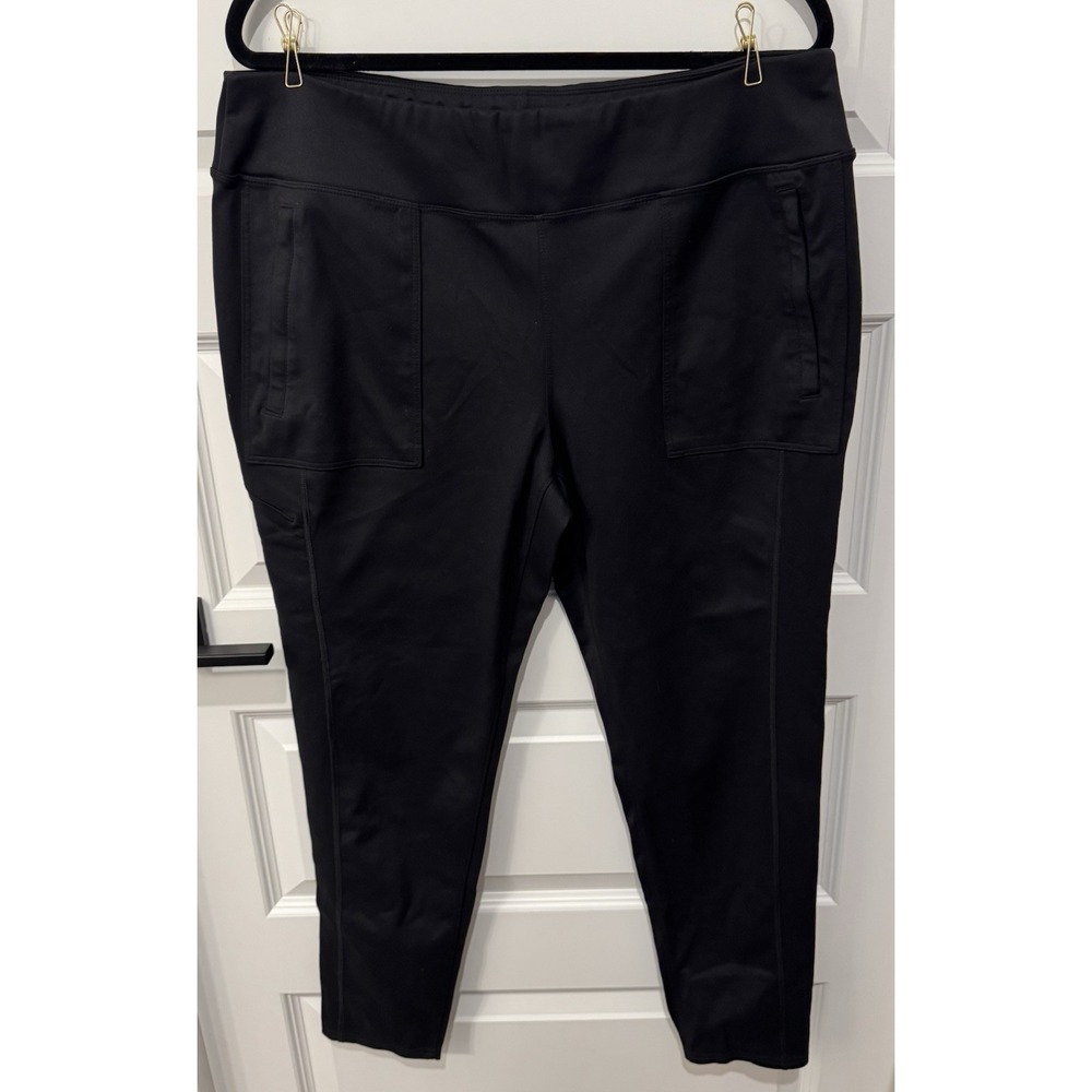 RIDGECUT Women's NEW Black Cropped Leggings Pants Workout Size XL Spandex - Picture 2 of 7